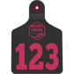 Large Ear Tag - Pink - Inverse Marking